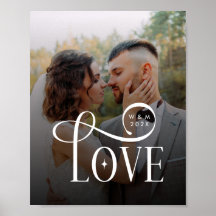 Monograma de Casal de Foto de Casamento Personaliz