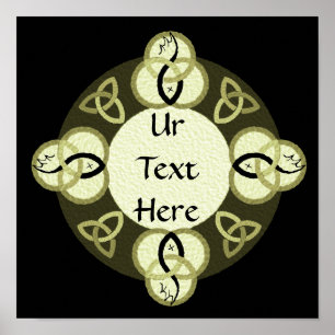 Poster Monograma de Cinza clara