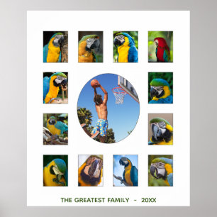 Poster Monograma de Colagem de Fotos da Família