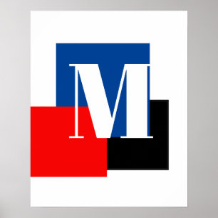 Poster Monograma de Letra Inicial Moderno e Elegante
