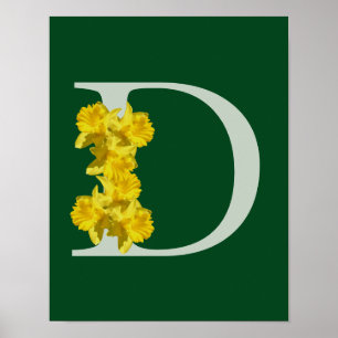 Poster Monograma de Narciso Inicial D 