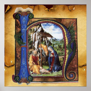 PÓSTER MONOGRAMA DO PARCHE DE NATIVIDADE