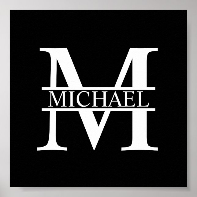 Poster Monograma e Nome Personalizados (Frente)