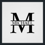 Póster Monograma e Nome Personalizados<br><div class="desc">Monograma personalizado e presentes de nome com monograma personalizado e nome no estilo de fonte de serif clássico. Perfeito como decores caseiros,  presentes para o lar,  presentes de férias para a família,  recém-casados e muito mais.</div>