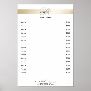 Poster Monograma Elegante Dourado Pricelista