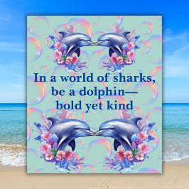 Poster Monograma em um mundo de tubarões, seja um azul go