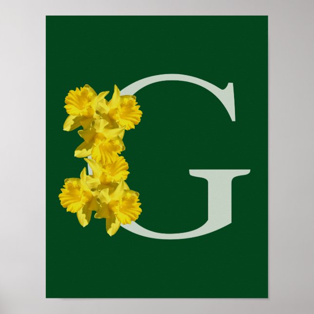 Poster Monograma Inicial de Narciso G Personalizado (Frente)