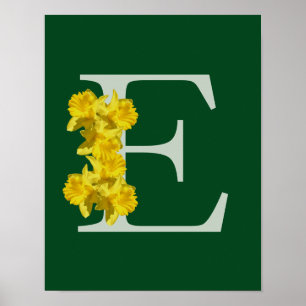 Poster Monograma Inicial de Narciso Personalizado E