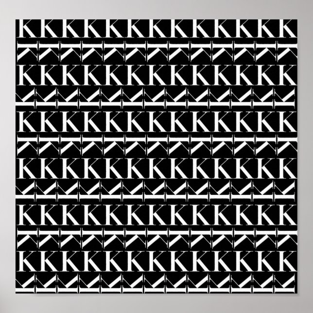Poster Monograma - Letra inicial K (Frente)