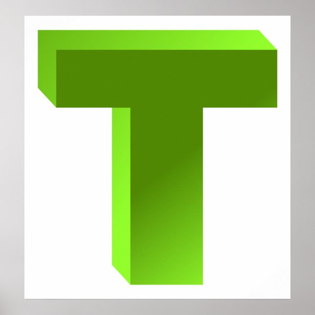 Póster Monograma - Letra T (Frente)