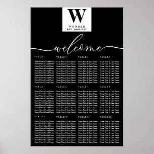 Poster Monograma Minimalista   Casamento Contemporâneo de