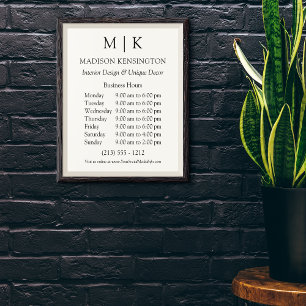 Poster Monograma minimalista ou Adicionar logotipo à empr