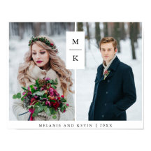 Monograma Moderno | Grelha de duas fotos