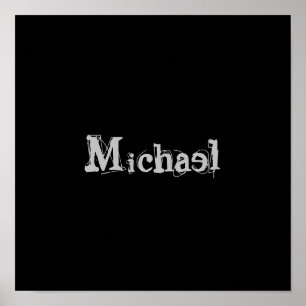 Poster Monograma moderno minimalista - branco preto