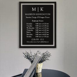 Poster Monograma ou Adicionar logotipo preto comercial