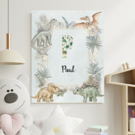 Poster Monograma Personalizado com Nome de Dinossauro Ber