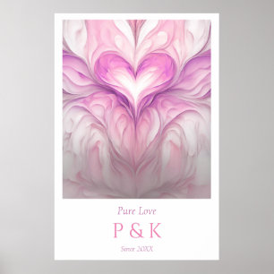 Poster Monograma personalizado de "Amor Puro" para Casal