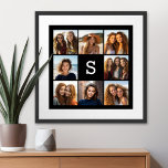 Póster Monograma Personalizado de Colagem de Fotos em Pre<br><div class="desc">Você pode usar fotos do Instagram para este design. Use 8 fotos quadradas para criar um presente exclusivo e pessoal. Ou você pode ficar com o filhote hipster e fazer uma moda. Se precisar ajustar as fotos,  clique na ferramenta personalizar para fazer alterações.</div>