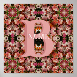 Poster Monograma Personalizado Inicial Nome Margarida Art