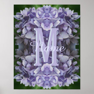 Poster Monograma Personalizado Seu Nome Inicial Flor de H