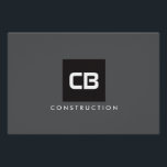Póster Monograma preto de construção Logotipo Cinza escur<br><div class="desc">As iniciais a negrito estão centradas em um quadrado preto sobre fundo de cinza escura para criar um logotipo único neste design moderno para empresas de construção,  serviços elétricos,  empreiteiros,  construtores e muito mais. Isso também está disponível como um arquivo de logotipo para download. © 1201AM CREATIVE</div>