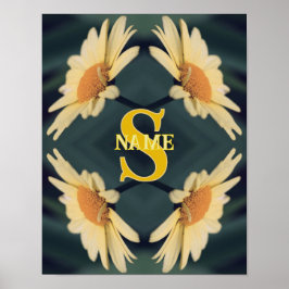 Poster Monograma Seu Nome e Inicial Arte de Margarida