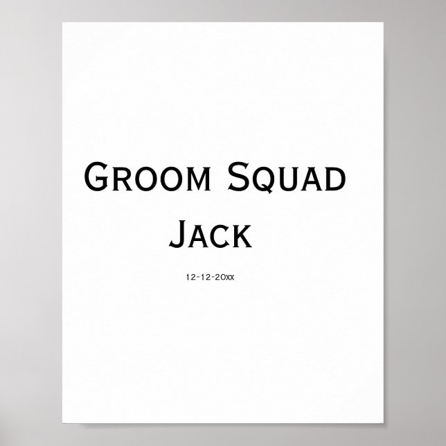 Poster monograma simples personalizado adicione seu nome  (Frente)