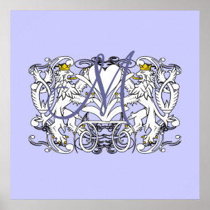 Póster Monograma Wedding Vow Heart