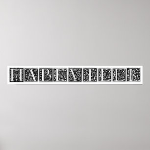 Póster Monogramas florais do vintage