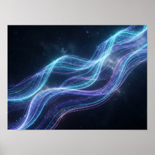 Poster Monólito Escuro com Luz de Neon Vermelha