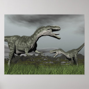Póster Monolophosaurus que ruje - 3D rendem