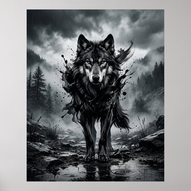 Poster Monsão do Lobo de Tinta (Frente)