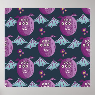 Poster Monster Bats: Belo Vintage Cartoon