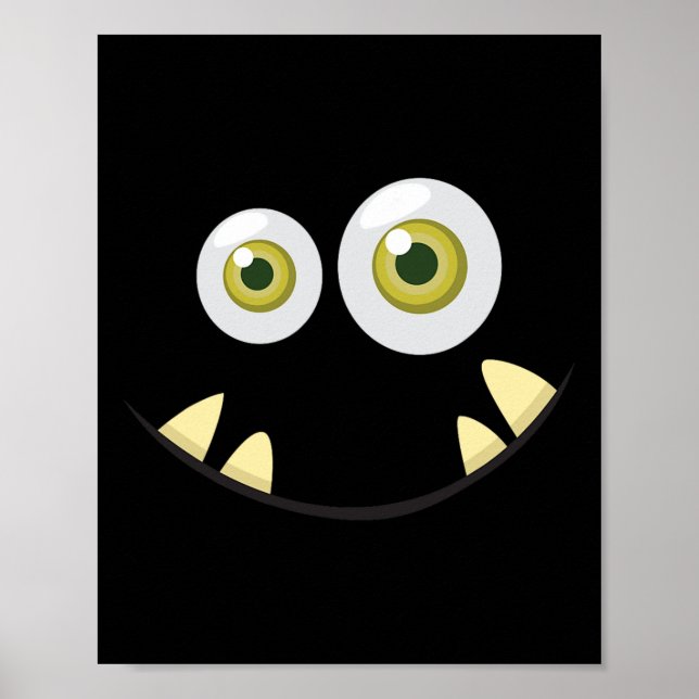 Poster Monster Face Halloween Ideia Assustadora (Frente)