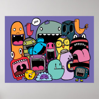 Poster Monster Gang Personalizado Name Street Art