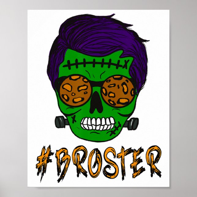 Poster Monster Skull Broster Brother Halloween Correspond (Frente)