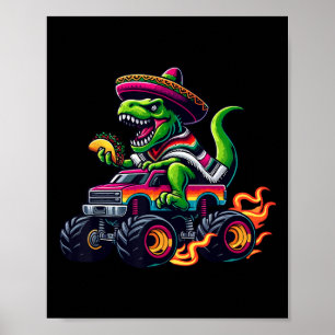 Poster Monster Truck Dinossaur Taco Sombrero Crianças Cin