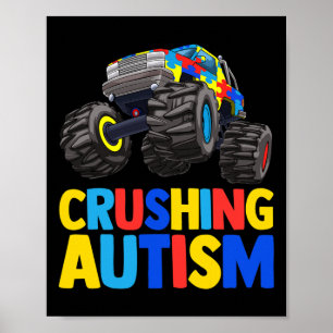 Poster Monster Truck Esmagando Autismo Autismo