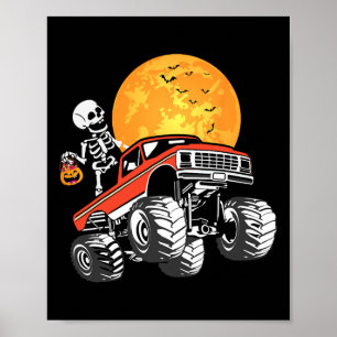 Poster Monster Truck Halloween Boys Pumpkin