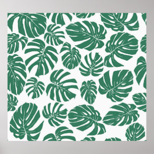 Poster Monstera deixa um padrão decorativo sem soldadura.