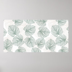 Poster Monstera deixa um padrão perfeito. Padrão tropic