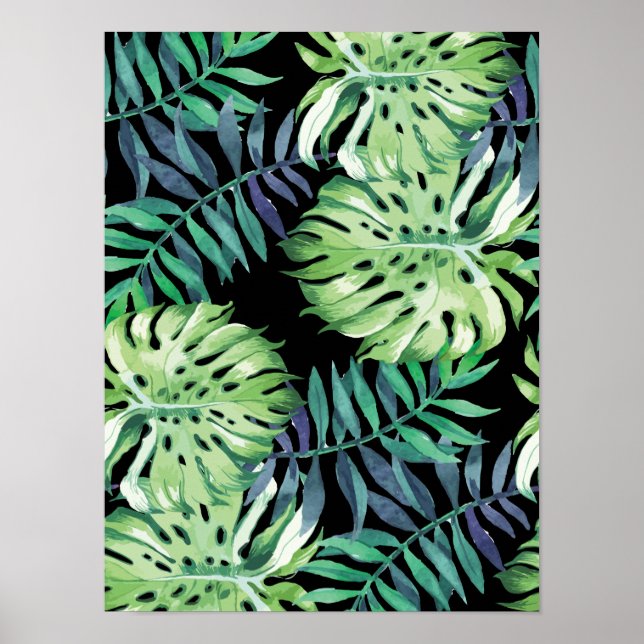 Póster Monstera Deliciosa Ilha do Havaí Folga de Trópicos (Frente)