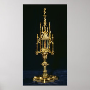 Póster Monstrance do relicário com parte de cruz