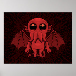 Poster Monstro Adorável do Mar Vermelho Cthulhu