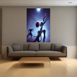 Poster Monstro alienígena jogando basquete | AI Art Poste