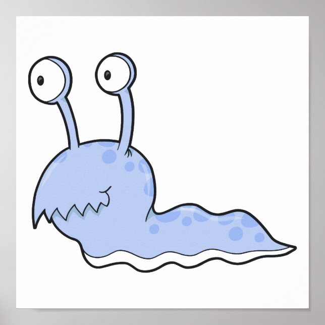 Póster monstro azul lento do bobo (Frente)