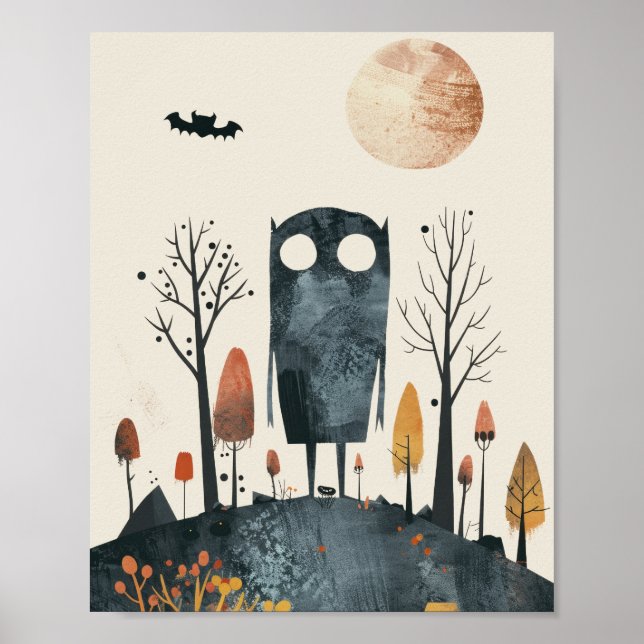 Poster Monstro Bonito na Enfermeira de Verão de Halloween (Frente)