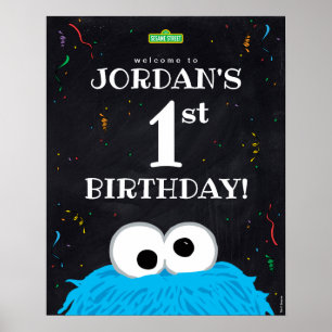 Poster Monstro das Bolachas Bem-vindo ao 1º Aniversário