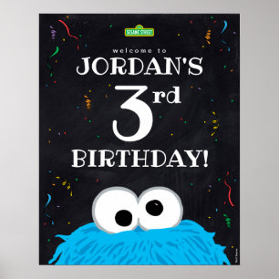Poster Monstro de cookies aniversário de 3 anos Welcome