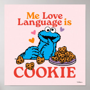 Poster Monstro de cookies Citação do dia de os namorado